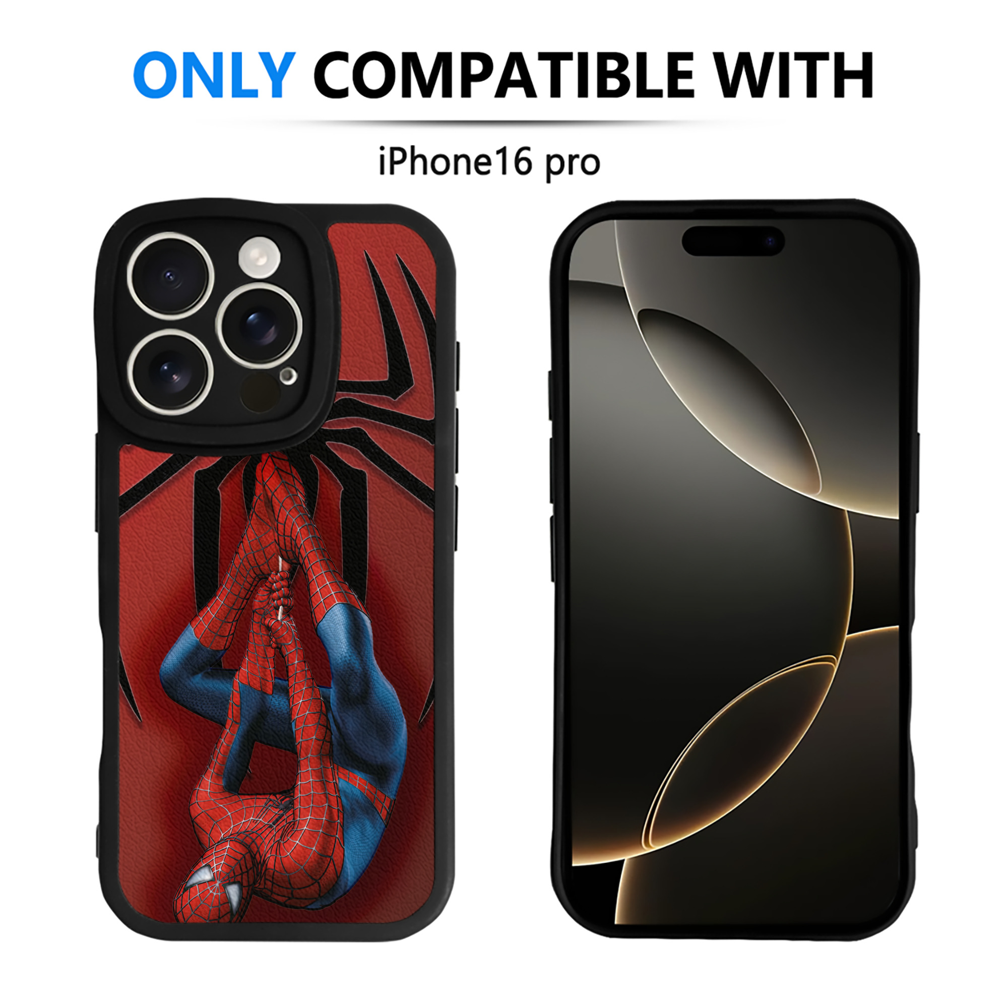 （画像用） Spider Man スパイダーマン 【iPhone 16シリーズ対応】シリコンスマホケース（レザー調） 材質：シリコン